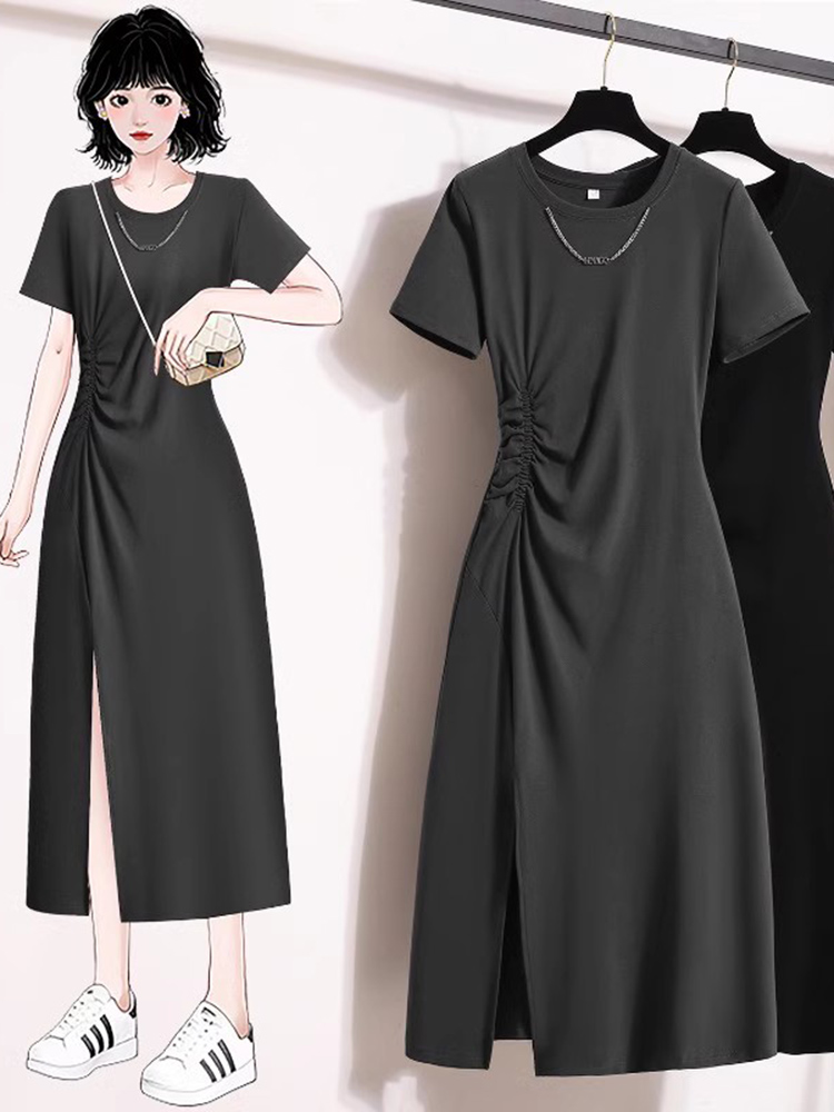 Casual Elegant Short Sleeve Dr - Korean Style A Line Shirt Dress recension och pris