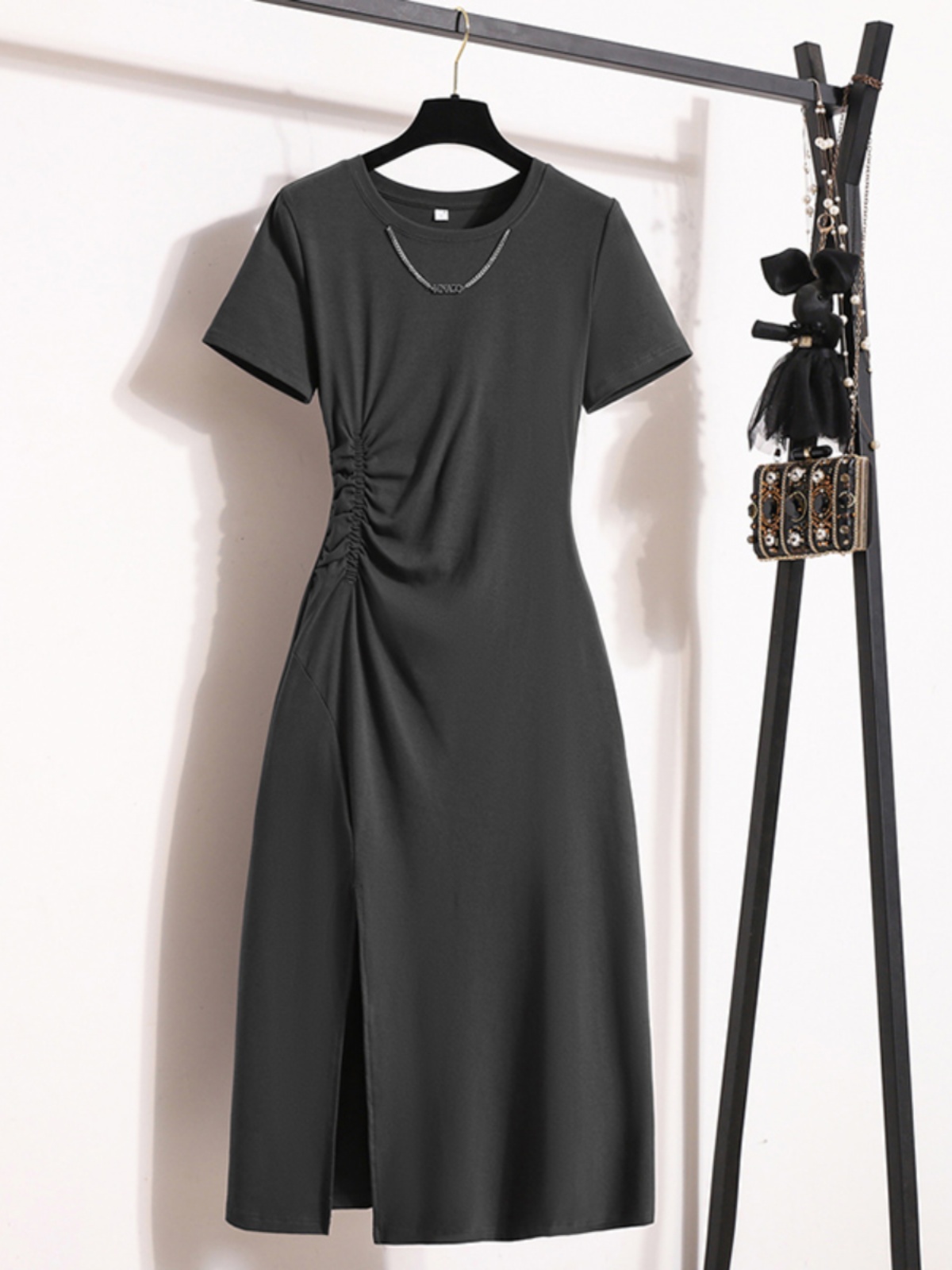 Casual Elegant Short Sleeve Dr - Korean Style A Line Shirt Dress recension och pris