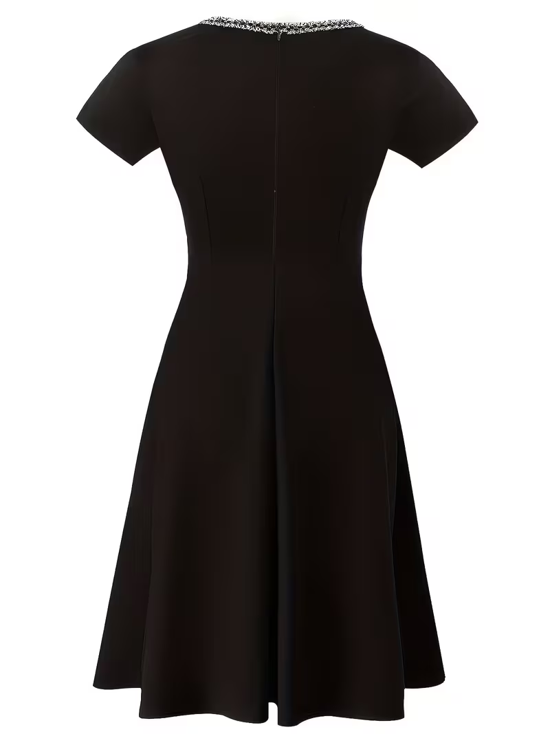 Women Elegant Summer Crew Neck - French Vintage Floral Midi Dress recension och pris